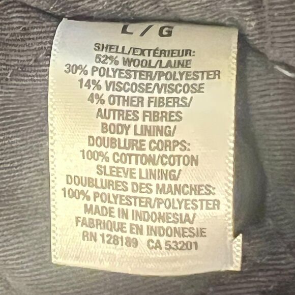 Aeropostale Gray Wool Blend Military Jacket Large Quilted Y2K Outerwear - Picture 10 of 12